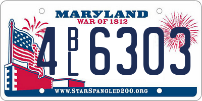 MD license plate 4BL6303