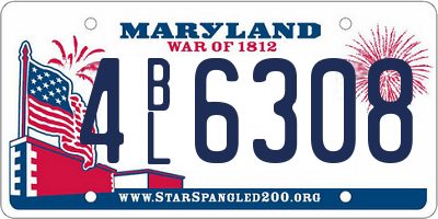 MD license plate 4BL6308