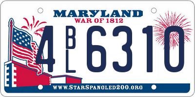 MD license plate 4BL6310