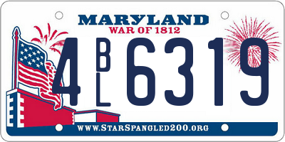 MD license plate 4BL6319