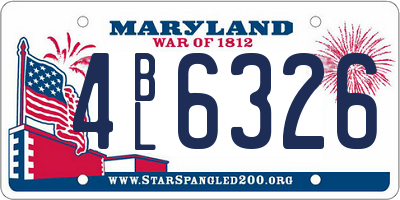 MD license plate 4BL6326