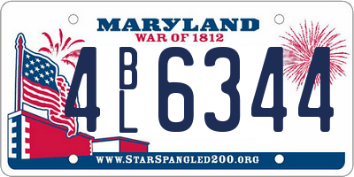 MD license plate 4BL6344