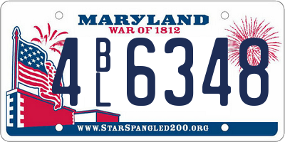 MD license plate 4BL6348