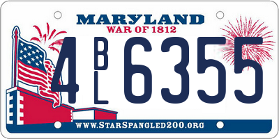 MD license plate 4BL6355