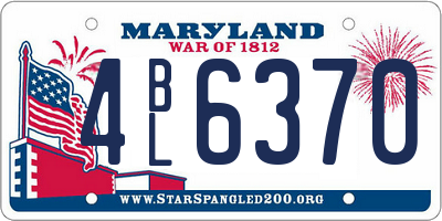 MD license plate 4BL6370