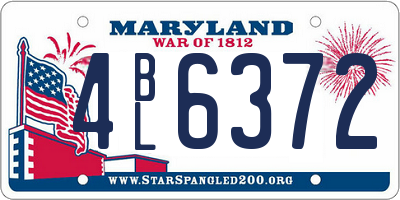 MD license plate 4BL6372