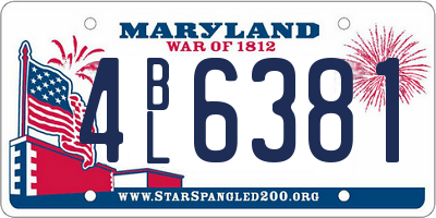 MD license plate 4BL6381