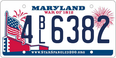 MD license plate 4BL6382