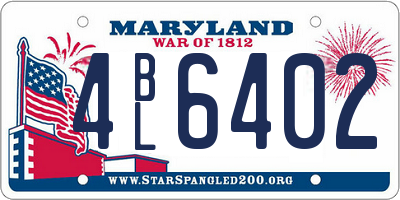 MD license plate 4BL6402