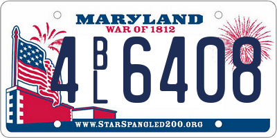 MD license plate 4BL6408