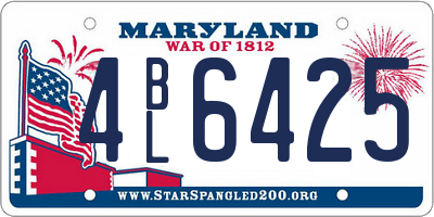 MD license plate 4BL6425