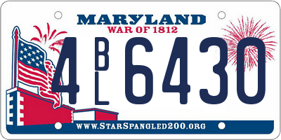 MD license plate 4BL6430