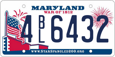 MD license plate 4BL6432