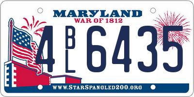 MD license plate 4BL6435