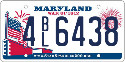 MD license plate 4BL6438