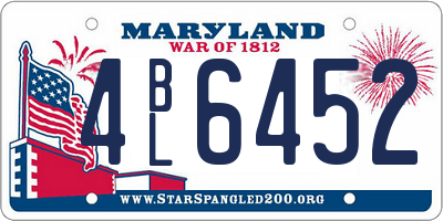 MD license plate 4BL6452