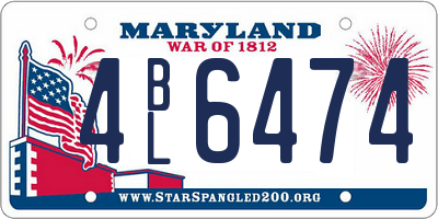 MD license plate 4BL6474