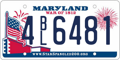 MD license plate 4BL6481