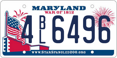 MD license plate 4BL6496
