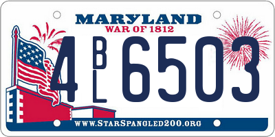 MD license plate 4BL6503