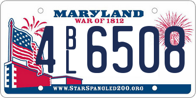 MD license plate 4BL6508