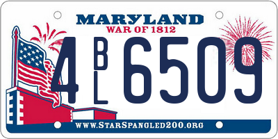 MD license plate 4BL6509