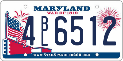 MD license plate 4BL6512