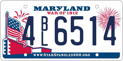 MD license plate 4BL6514