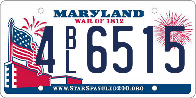 MD license plate 4BL6515
