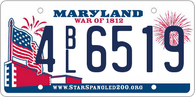 MD license plate 4BL6519