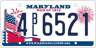 MD license plate 4BL6521