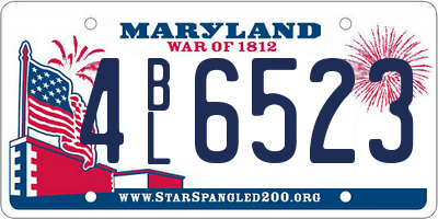 MD license plate 4BL6523