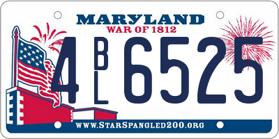 MD license plate 4BL6525
