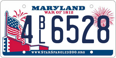 MD license plate 4BL6528