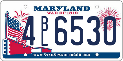 MD license plate 4BL6530