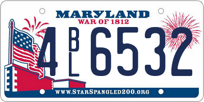 MD license plate 4BL6532