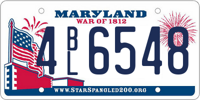 MD license plate 4BL6548