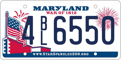 MD license plate 4BL6550