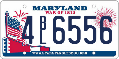 MD license plate 4BL6556