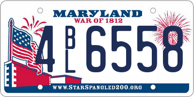 MD license plate 4BL6558