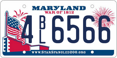MD license plate 4BL6566