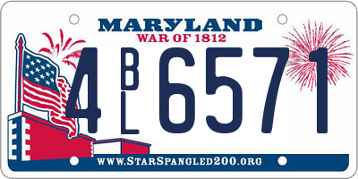 MD license plate 4BL6571