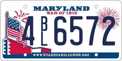 MD license plate 4BL6572