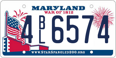 MD license plate 4BL6574