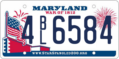 MD license plate 4BL6584