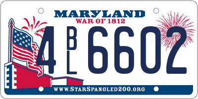 MD license plate 4BL6602