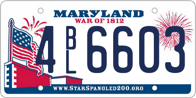 MD license plate 4BL6603