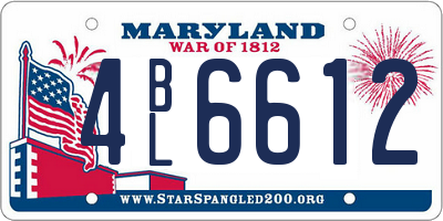 MD license plate 4BL6612