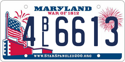 MD license plate 4BL6613