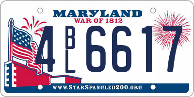 MD license plate 4BL6617